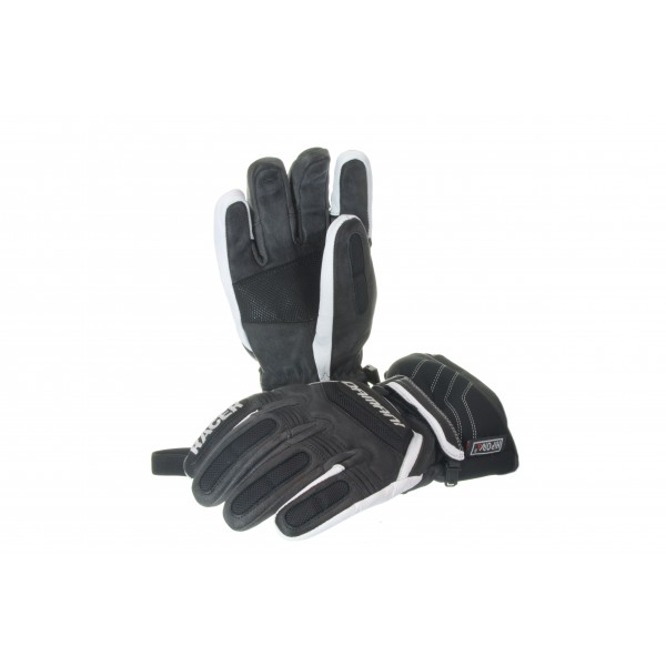 Lyžařské pánské rukavice Damani R01 - TOP celokožené (černo-bílá)