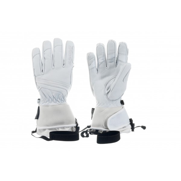 Lyžařské dámské rukavice Damani R07 - celokožené (bílá)